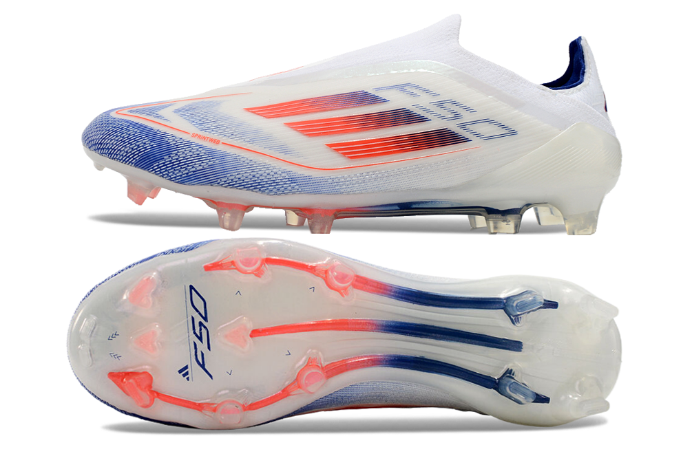 Chuteira Adidas F50 LL FG - Branca, Laranja e Azul